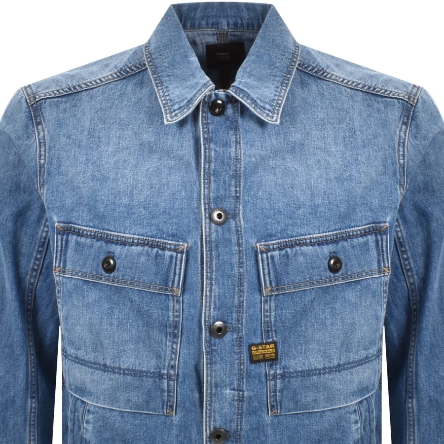 G-Star Mosa Denim Overshirt Blue | Mainline Menswear gb